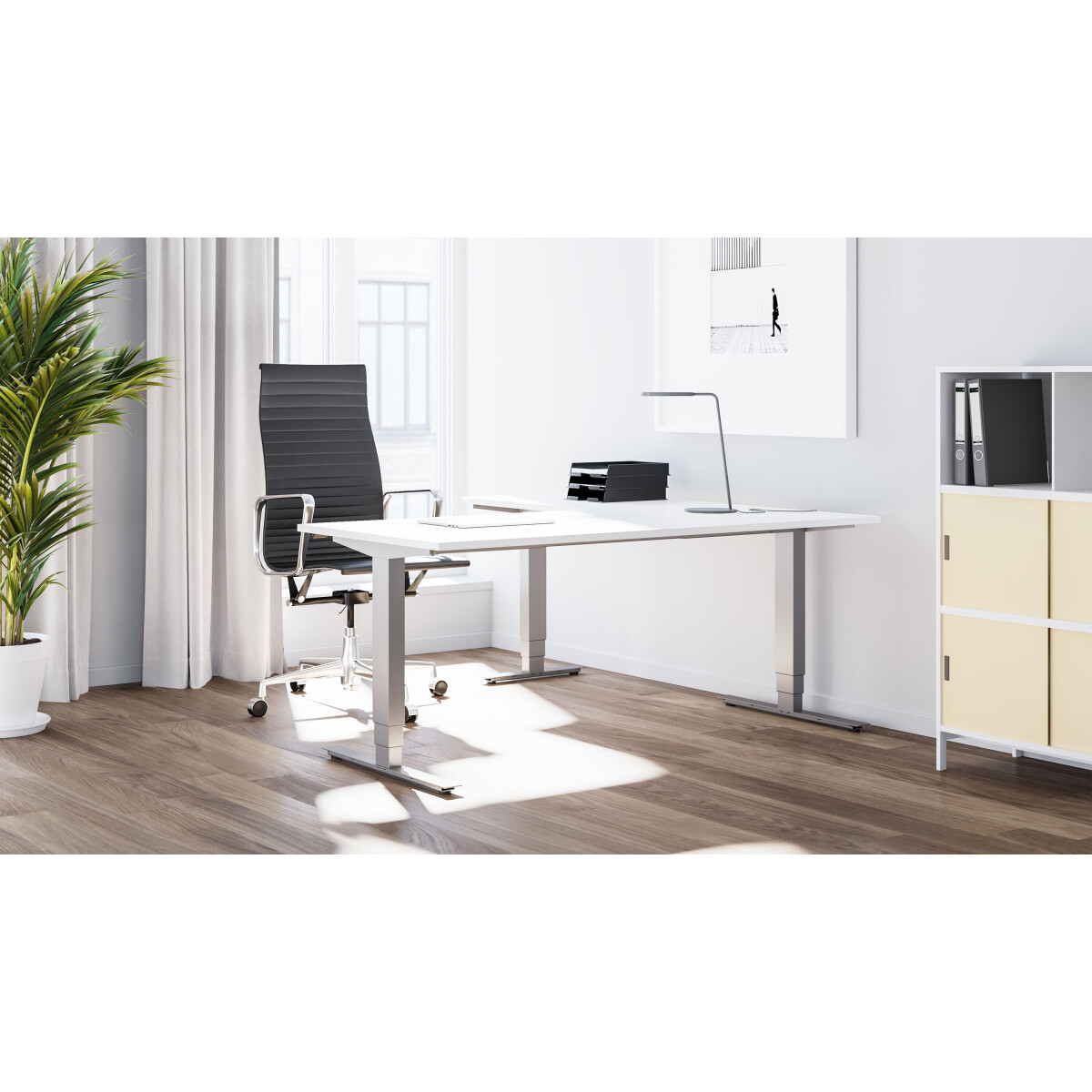 Elektriski augstumā regulējams galds Style L-veida - Image 3